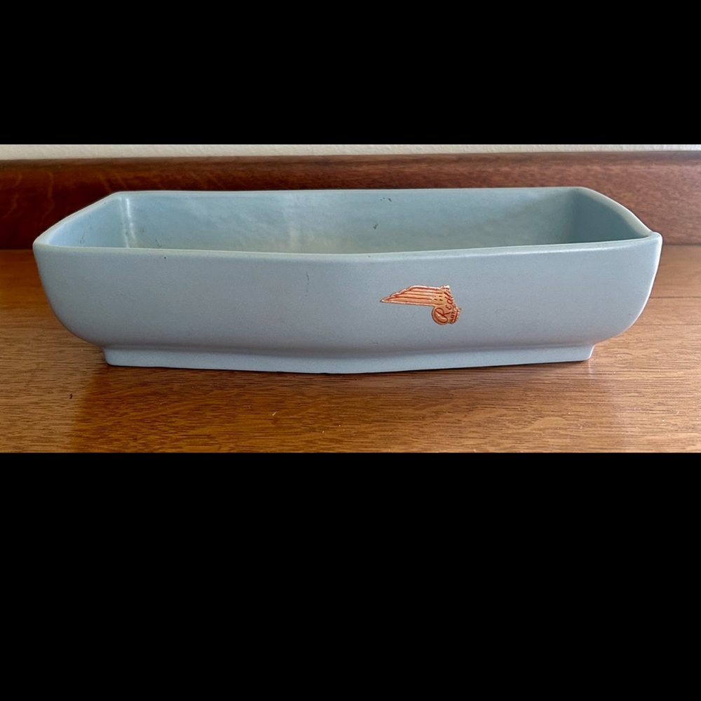 VTG RED WING Bonsai Elegant Blue Ceramic Tray Planter # 5019 mint condition